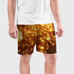 Шорты спортивные мужские Золотые блестки потертая текстура, цвет: 3D-принт — фото 2