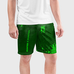 Шорты спортивные мужские Hunter x Hunter - green gradient вертикально, цвет: 3D-принт — фото 2