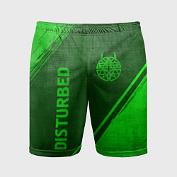 Шорты спортивные мужские Disturbed - green gradient вертикально, цвет: 3D-принт