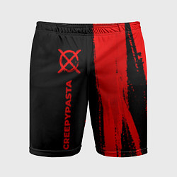 Мужские спортивные шорты CreepyPasta - red gradient по-вертикали