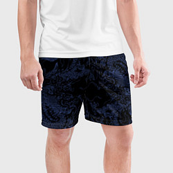 Шорты спортивные мужские Синий дракон на черном, цвет: 3D-принт — фото 2