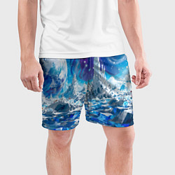 Шорты спортивные мужские Космический фантастический пейзаж, цвет: 3D-принт — фото 2