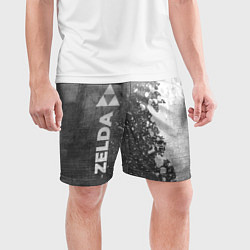 Шорты спортивные мужские Zelda - grey gradient по-вертикали, цвет: 3D-принт — фото 2