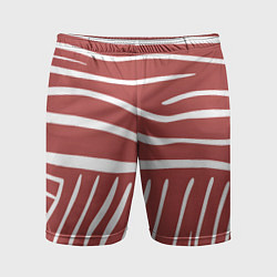 Шорты спортивные мужские Полоски красной зебры, цвет: 3D-принт