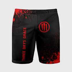 Шорты спортивные мужские Three Days Grace - red gradient вертикально, цвет: 3D-принт