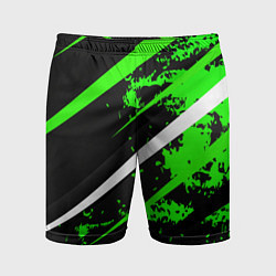 Шорты спортивные мужские Color black and green, цвет: 3D-принт