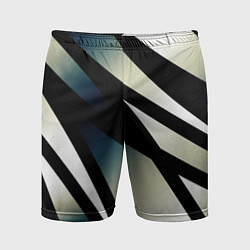 Мужские спортивные шорты Чёрно-белый с синим затемнением полосы