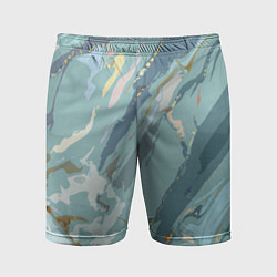 Шорты спортивные мужские Холодный голубой абстракция, цвет: 3D-принт