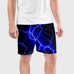 Шорты спортивные мужские Color blue black, цвет: 3D-принт — фото 2