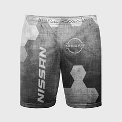 Шорты спортивные мужские Nissan - grey gradient вертикально, цвет: 3D-принт