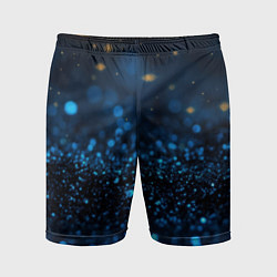 Шорты спортивные мужские Боке блестяшки на черном, цвет: 3D-принт