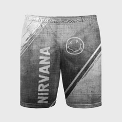 Шорты спортивные мужские Nirvana - grey gradient вертикально, цвет: 3D-принт