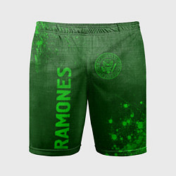 Шорты спортивные мужские Ramones - green gradient вертикально, цвет: 3D-принт