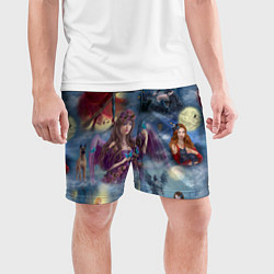 Шорты спортивные мужские Ведьмы и волшебницы, цвет: 3D-принт — фото 2