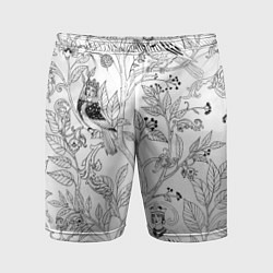 Шорты спортивные мужские Птицы Сирин, цвет: 3D-принт
