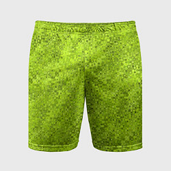 Шорты спортивные мужские Салатовый текстурированный, цвет: 3D-принт