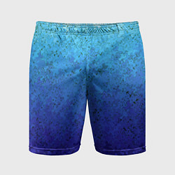 Шорты спортивные мужские Сине-голубой градиент текстура, цвет: 3D-принт