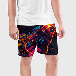 Шорты спортивные мужские Техническая абстракция, цвет: 3D-принт — фото 2