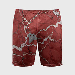 Мужские спортивные шорты Красно-серый мрамор
