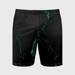 Шорты спортивные мужские Color black turquoise, цвет: 3D-принт