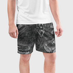 Шорты спортивные мужские Черепа динозавров - эскиз, цвет: 3D-принт — фото 2