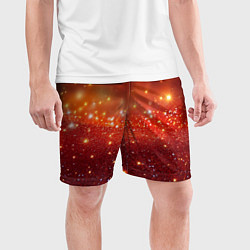Шорты спортивные мужские Красная текстура с желтым блеском, цвет: 3D-принт — фото 2