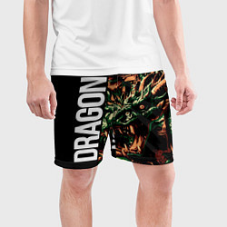 Шорты спортивные мужские Татуировка дракона ирезуми, цвет: 3D-принт — фото 2