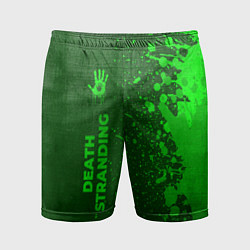 Мужские спортивные шорты Death Stranding - green gradient по-вертикали