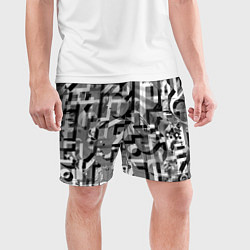 Шорты спортивные мужские Серый объёмный эффект, цвет: 3D-принт — фото 2