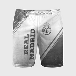 Шорты спортивные мужские Real Madrid - white gradient вертикально, цвет: 3D-принт