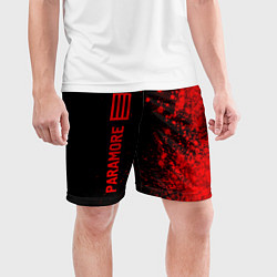 Шорты спортивные мужские Paramore - red gradient по-вертикали, цвет: 3D-принт — фото 2
