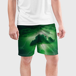 Шорты спортивные мужские Зелёный гром, цвет: 3D-принт — фото 2