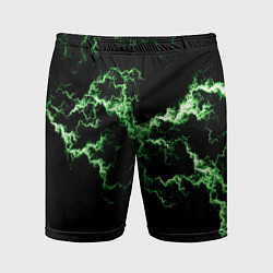 Шорты спортивные мужские Lightning green glow, цвет: 3D-принт
