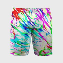 Шорты спортивные мужские Неоновые краски текстура неон, цвет: 3D-принт