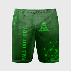 Шорты спортивные мужские Fall Out Boy - green gradient вертикально, цвет: 3D-принт