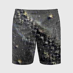 Шорты спортивные мужские Тёмный серый абстракция звёзды, цвет: 3D-принт