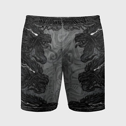 Шорты спортивные мужские Японские драконы, цвет: 3D-принт