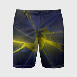 Шорты спортивные мужские Разлом космических неоновых плит, цвет: 3D-принт