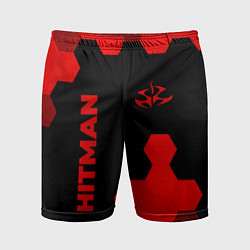 Мужские спортивные шорты Hitman - red gradient вертикально