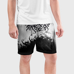 Шорты спортивные мужские Гранж каллиграфия, цвет: 3D-принт — фото 2