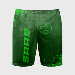 Мужские спортивные шорты Saab - green gradient вертикально