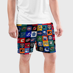 Шорты спортивные мужские Команды НХЛ разноцветные, цвет: 3D-принт — фото 2