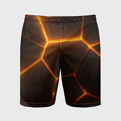 Шорты спортивные мужские Оранжевое свечение текстура, цвет: 3D-принт