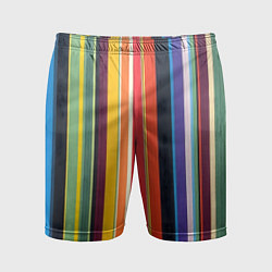 Шорты спортивные мужские Разноцветная полоска, цвет: 3D-принт