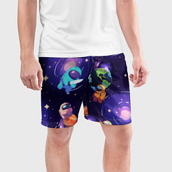 Шорты спортивные мужские Among Us космос, цвет: 3D-принт — фото 2