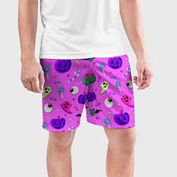Шорты спортивные мужские Halloween pink, цвет: 3D-принт — фото 2