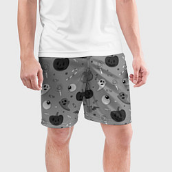 Шорты спортивные мужские Halloween grey, цвет: 3D-принт — фото 2