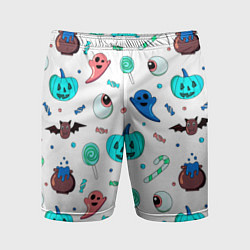 Мужские спортивные шорты Halloween light blue pumpkin