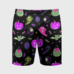 Мужские спортивные шорты Halloween pink black pumpkin