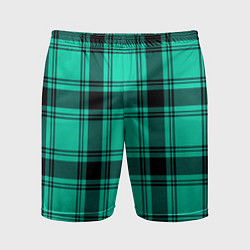 Шорты спортивные мужские Checkered turquoise, цвет: 3D-принт